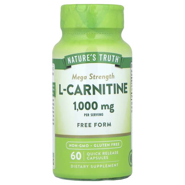 L-Carnitine, Mega Strength, 60 Quick Release Capsules (500 mg per Capsule)