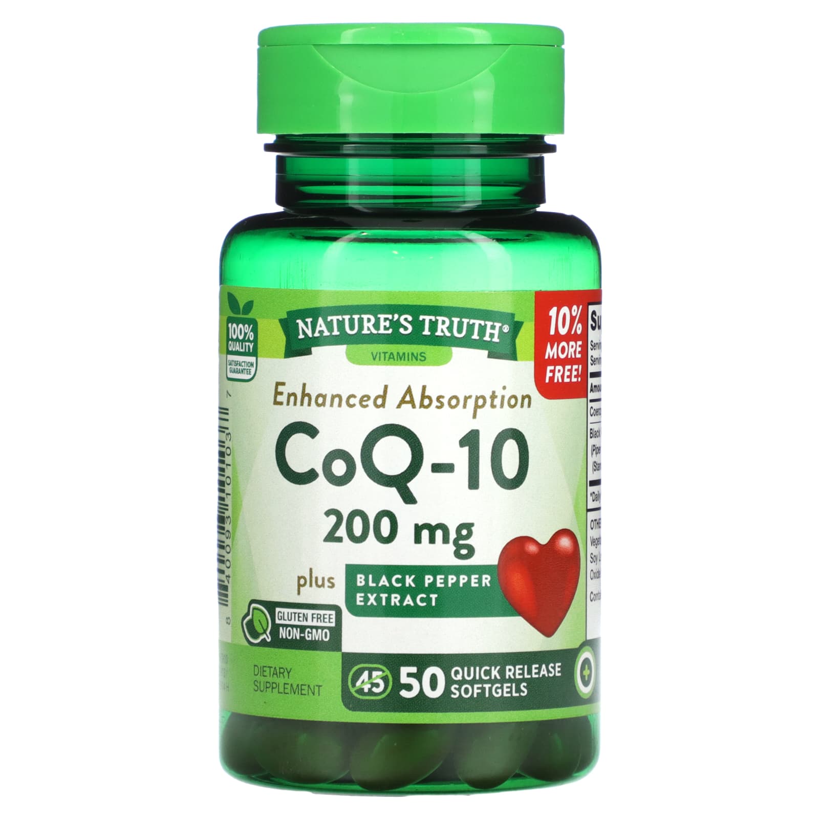 Nature's Truth, CoQ10 Plus Black Pepper Extract, Enhanced Absorption