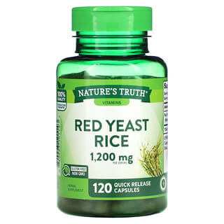 Nature's Truth, Красный дрожжевой рис, 1200 мг, 120 капсул с быстрым высвобождением