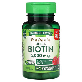 Nature's Truth, Vitamins, Fast Dissolve, Ultra Biotin, Natural Berry, 5,000 mcg, 78 Fast Dissolve Tablets