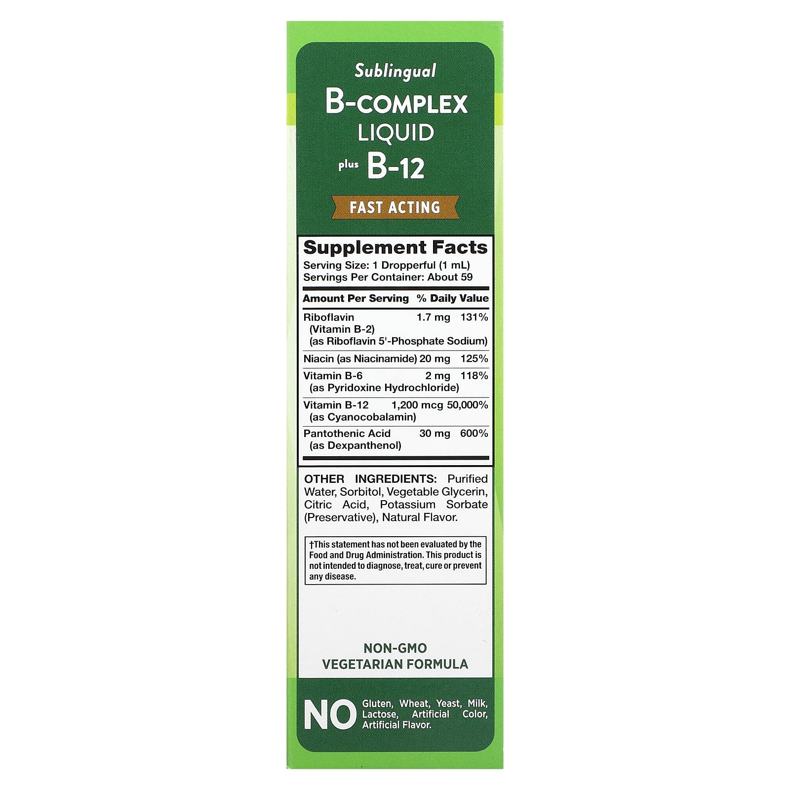 Nature's Truth, Vitamins, Sublingual B-Complex Liquid Plus B-12 ...