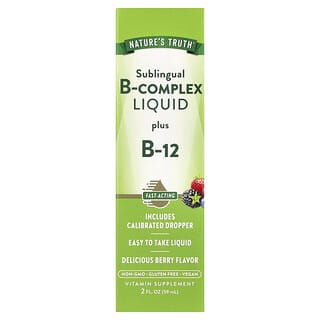 Nature's Truth, Complejo de vitaminas B sublingual líquido más vitamina B12, 59 ml (2 oz. líq.)