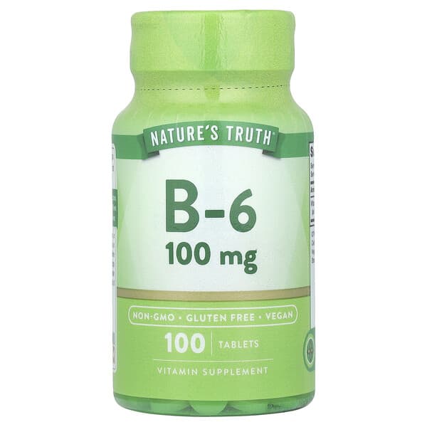 Vitamin B-6, 100 mg, 100 Tablets