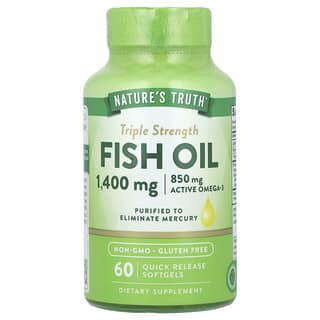 Nature's Truth, Óleo de Peixe, Potência Tripla, 60 Cápsulas Softgel de Liberação Rápida