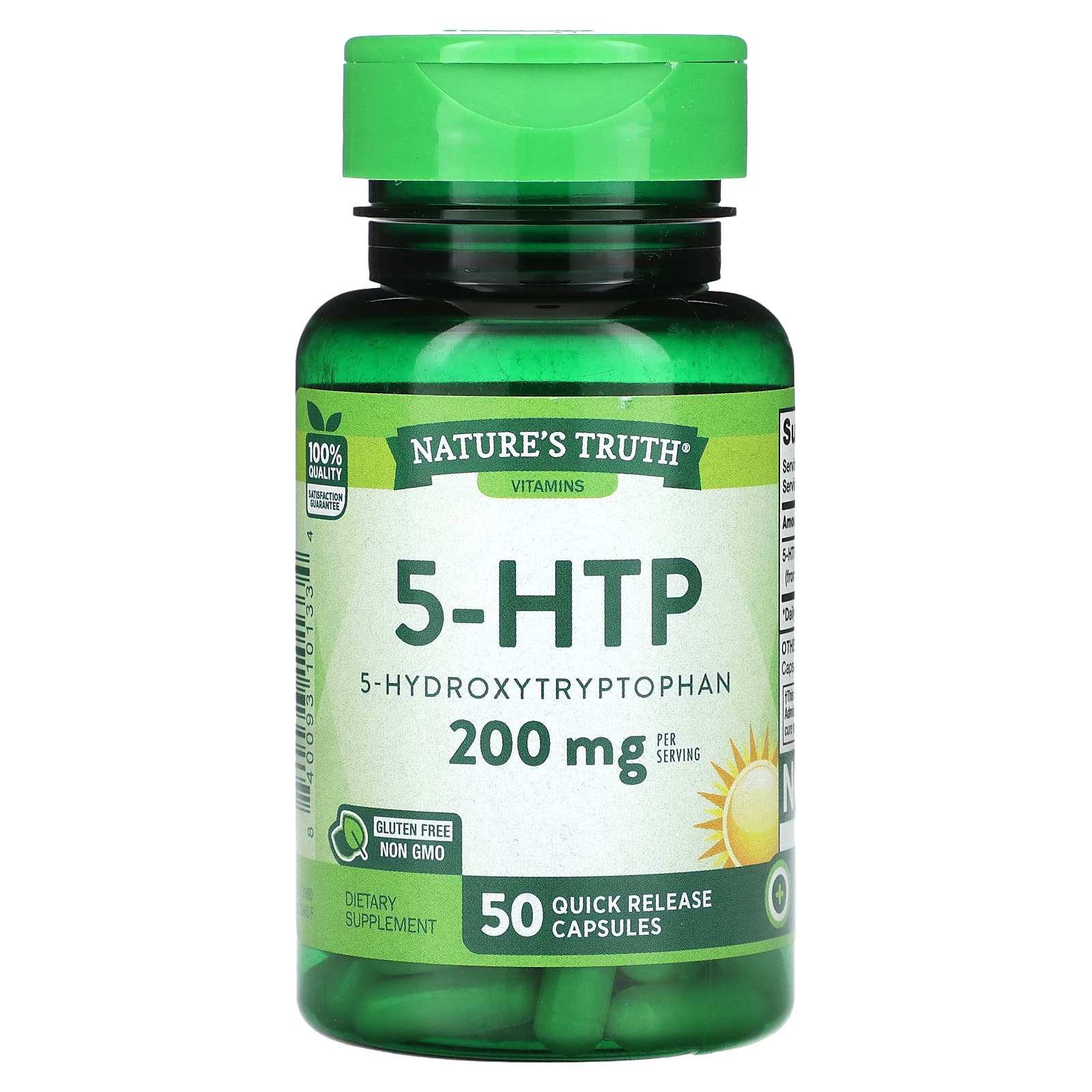 Nature's Truth, 5-HTP, 200 mg, 50 Quick Release Capsules (100 mg per ...