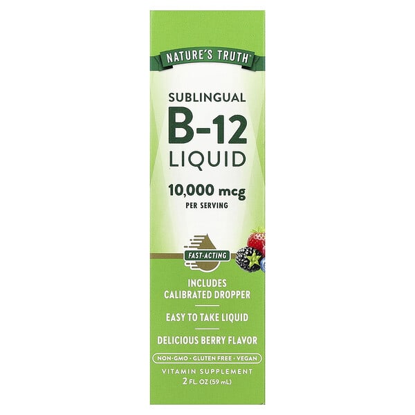 Nature's Truth, 설하 B-12 액상, 딜리셔스 베리, 59ml(2fl oz)