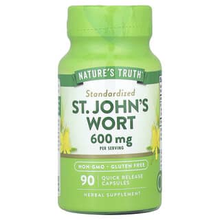 Nature's Truth, セントジョンズワート、600mg、速溶カプセル90粒（1粒あたり300mg）