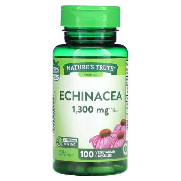 Echinacea, 100 Vegetarian Capsules (650 mg per Capsule)