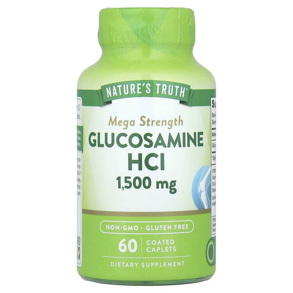 Nature's Truth Glucosamine HCl, Mega Strength, 1,500 mg, 60 Coated Caplets