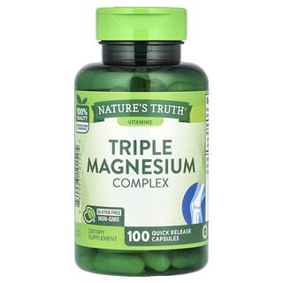 Nature's Truth, Complexe triple magnésium, 100 capsules à libération rapide
