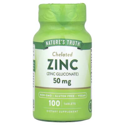 Nature's Truth, Chelated Zinc, 50 mg, 100 Tablets