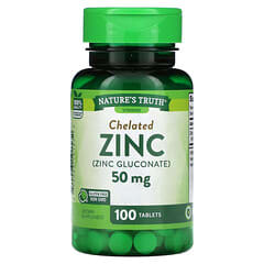 Nature's Truth, Zinco Quelado, 50 mg, 100 Comprimidos