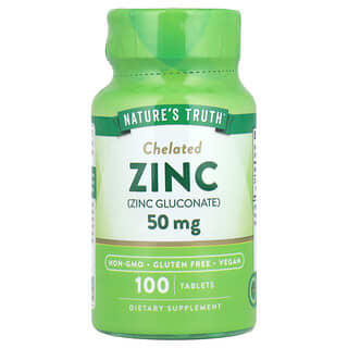 Nature's Truth, Chelated Zinc, 50 mg, 100 Tablets