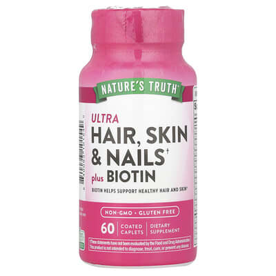 Nature's Truth, Ultra Hair, Skin & Nails Plus Biotin, 60 Coated Tablets
