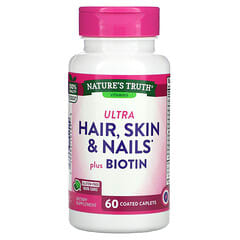 Nature's Truth, Ultra Hair，Skin & Nails Plus Biotin，60 片包衣囊片