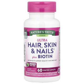 Nature's Truth, Ultra Hair, Skin & Nails Plus Biotine, 60 capsules enrobés