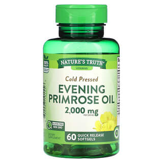 Nature's Truth, Cold Pressed, Evening Primrose Oil, 2,000 mg, 60 Quick Release Softgels (1,000 mg per Softgel)
