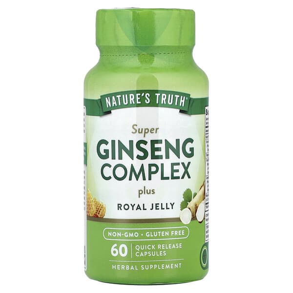 Super Ginseng Complex Plus Royal Jelly, 60 Quick Release Capsules