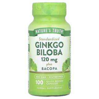 Nature's Truth, Ginkgo Biloba Plus Bacopa, 120 mg, 100 Gyors hatóanyag-leadású kapszula