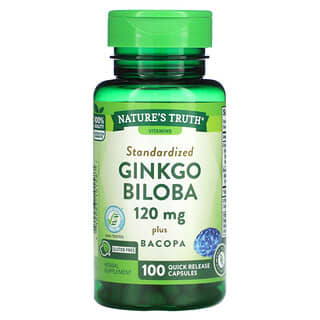 Nature's Truth, Ginkgo biloba Plus Bacopa, 120 mg, 100 Kapseln mit schneller Freisetzung