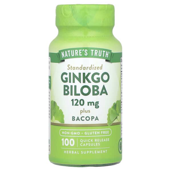 Ginkgo Biloba Plus Bacopa, 120 mg, 100 Quick Release Capsules