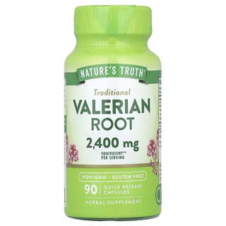 Nature's Truth, Raíz de valeriana, 2400 mg, 90 cápsulas de liberación rápida (1200 mg por cápsula)