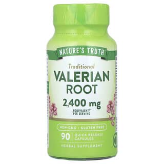 Nature's Truth, Raíz de valeriana, 2400 mg, 90 cápsulas de liberación rápida (1200 mg por cápsula)