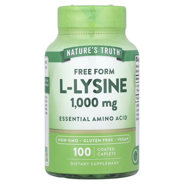 Nature's Truth L-Lysine, 1,000 mg, 100 Coated Caplets