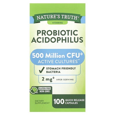 Nature's Truth, Acidophilus, 2 mg, 100 Immediate-Release Capsules (1 mg per capsule)