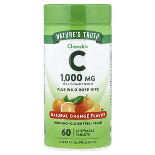 Nature's Truth, Vitamine C et cynorrhodon sauvage, Orange naturelle, 60 comprimés à croquer