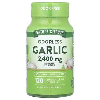 Nature's Truth, High Strength Odorless Garlic, hochwirksamer, geruchloser Knoblauch, 2.400 mg, 120 Weichkapseln mit schneller Freisetzung (1.200 mg pro Weichkapsel)