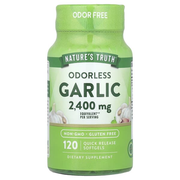 Odorless Garlic, 120 Quick Release Softgels (1,200 mg per Softgel)