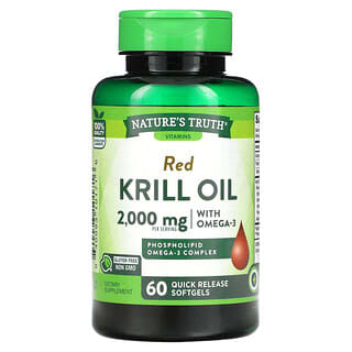 Nature's Truth, Óleo de Krill Vermelho com Ômega-3, 2.000 mg, 60 Cápsulas Softgel de Liberação Rápida