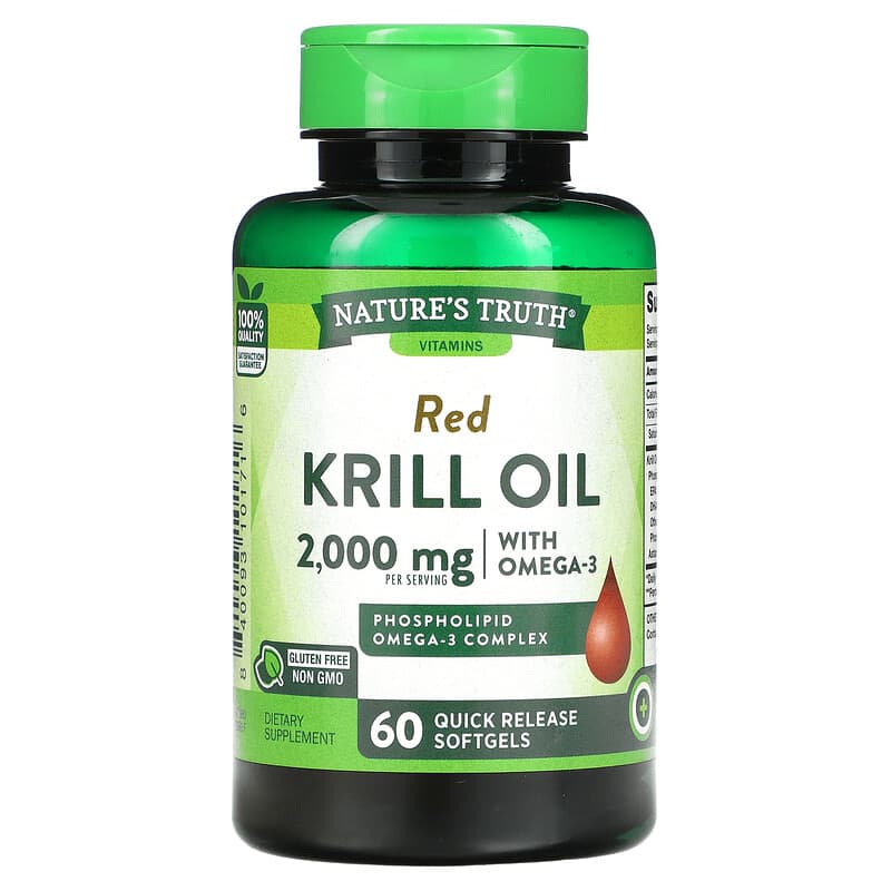 Red Krill Oil with Omega-3, 2,000 mg, 60 Release Softgels