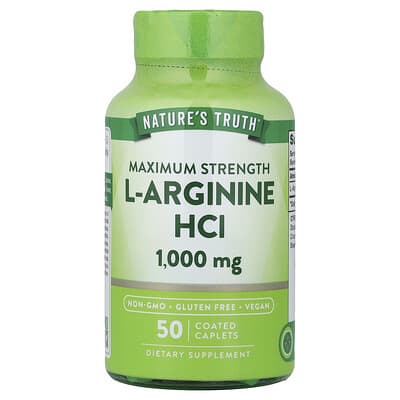 Nature's Truth, L-Arginine HCL, 1,000 mg, 50 Coated Caplets
