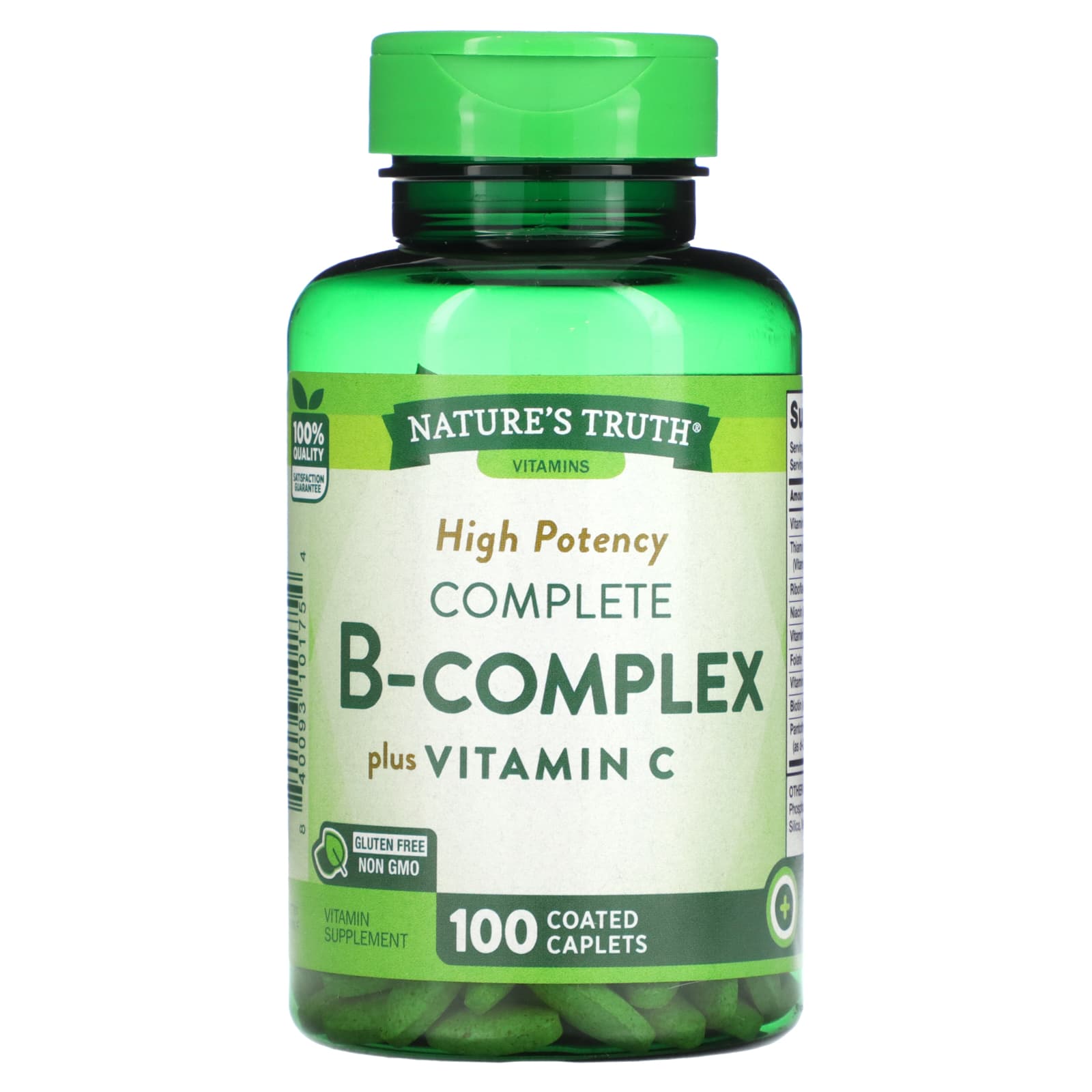 Nature's Truth, High Potency, Complete B-Complex Plus Vitamin C, 100 ...