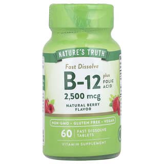 Nature's Truth, 維生素 B-12 聯合葉酸，天然漿果，2,500 微克，60 片速溶片