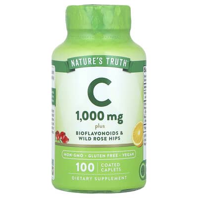Nature's Truth, Vitamin C + Bioflavonoids & Rosehip, 100 Coated Caplets