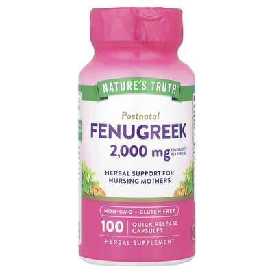 Nature's Truth, Fenugreek, 100 Immediate-Release Capsules (1000 mg per capsule)