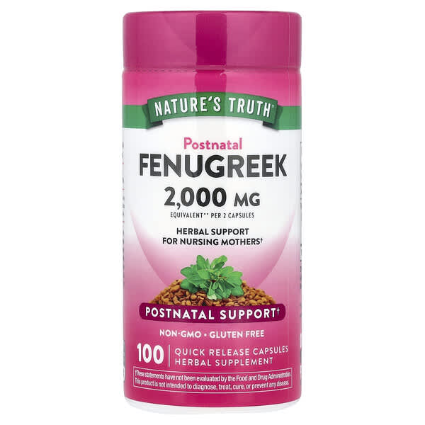 Nature's Truth, Postnatal Fenugreek, 100 Quick Release Capsules (1,000 mg per Capsule) — product photo 1