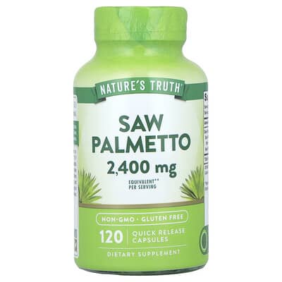 Nature's Truth, Saw Palmetto, 2400 mg, 120 Immediate-Release Capsules (1200 mg per capsule)