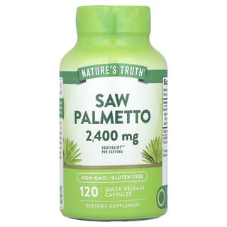 Nature's Truth, Saw Palmetto, Sägepalmenbeere, 2.400 mg, 120 Kapseln mit schneller Freisetzung (1.200 mg pro Kapsel)