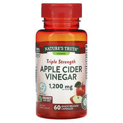 Nature's Truth, Triple concentración, Vinagre de sidra de manzana, 600 mg, 60 cápsulas de liberación rápida