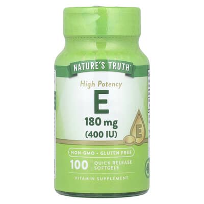 Nature's Truth, Vitamin E, High Potency, 180 mg (400 IU), 100 Quick Release Softgels