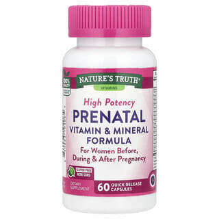 Nature's Truth, Prenatal Vitamin & Mineral Formula, High Potency, 60 Quick Release Capsules