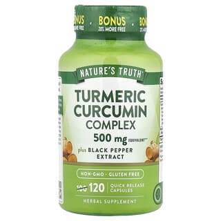 Nature's Truth, Turmeric Curcumin Complex Plus Black Pepper Extract, 500 mg, 120 Quick Release Capsules