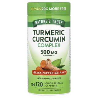 Nature's Truth, Turmeric Curcumin Complex Plus Black Pepper Extract, 120 Quick Release Capsules
