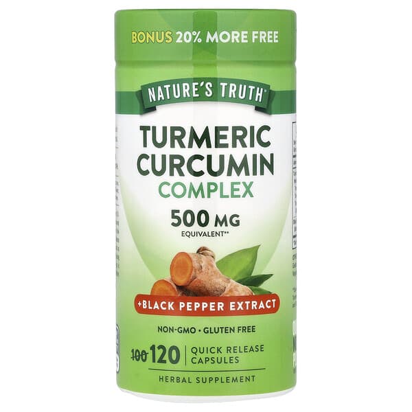Nature's Truth, Turmeric Curcumin Complex + Black Pepper Extract, 120 Quick Release Capsules