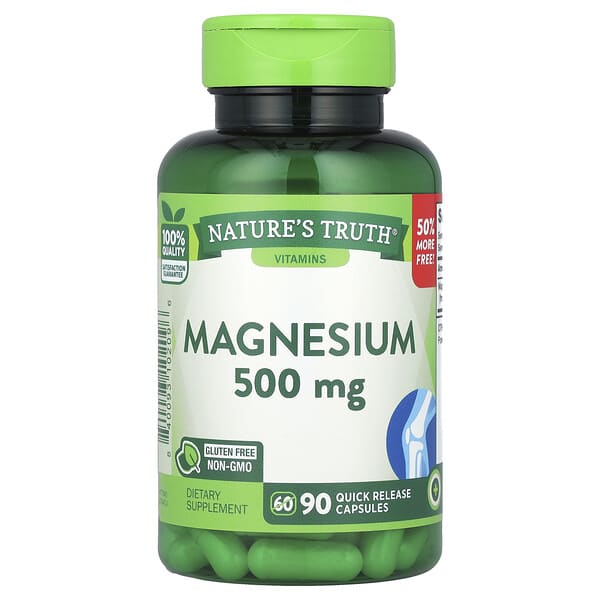 Magnesium, 500 mg, 90 Quick Release Capsules