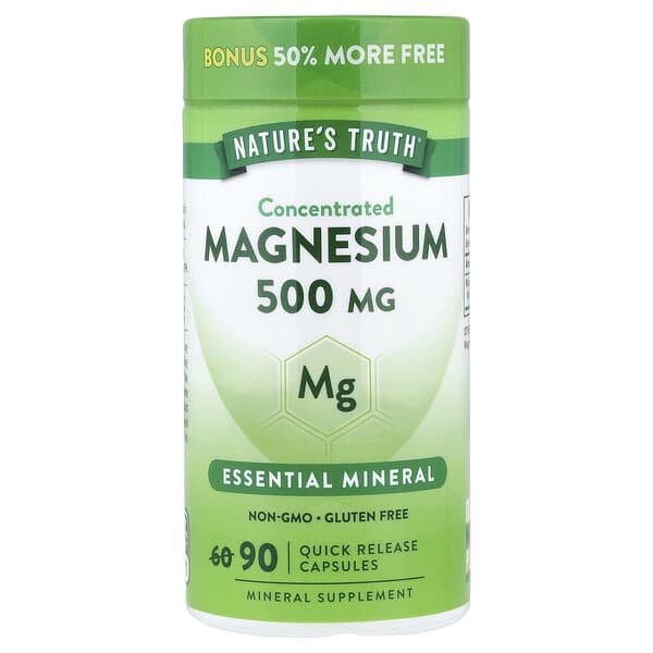 Nature's Truth, Concentrated Magnesium, 500 mg, 90 Quick Release Capsules — product photo 1